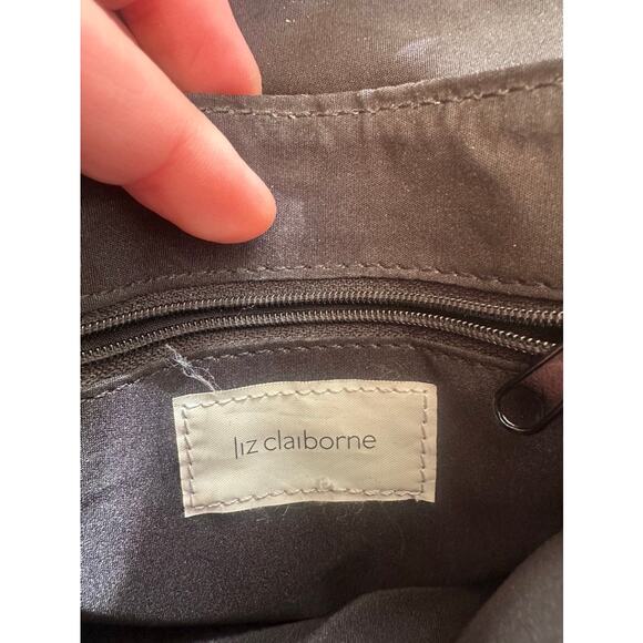 Liz Claiborne Black Faux Snakeskin Crossbody Bag - Picture 5 of 8